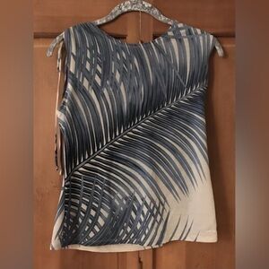 Vintage DKNY Jeans Floral Tropical Sleeveless Blouse Size M